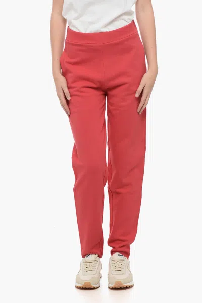 Armani Collezioni Emporio Brushed Cotton Sweatpants With Flush Pockets In Pink