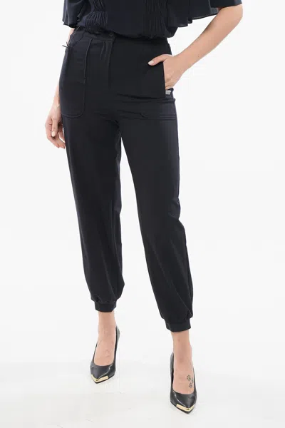 Armani Collezioni Emporio Low-crotch Joggers In Blue