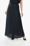 Armani Collezioni Emporio Maxi Skirt With Satin Motif In Blue