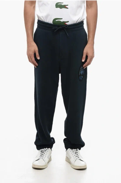 Armani Collezioni Emporio Resort Cotton Sweatpants With Embroidered Patch