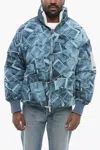 Armani Collezioni Emporio Reversible Earctic Down Jacket With Ice Motif In Blue