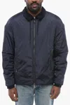 Armani Collezioni Emporio Reversible Windbreaker With Sherpa Lining In Blue