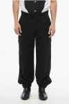 Armani Collezioni Emporio Single-pleated Cargo Pants With Adjustable Cuffs In Black