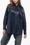 Armani Collezioni Emporio Snap Buttoned Leather Shirt