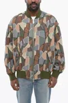 Armani Collezioni Emporio Sustainable Cotton Blend Bomber Jacket With Geometri In Multi