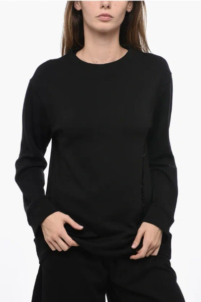 Armani Collezioni Emporio Tech Fabric Jumper With Embossed Logo In Black