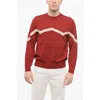 Armani Collezioni Emporio Virgin Wool Sweater With Herringbone Embroidery