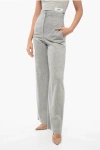 Armani Collezioni Emporio Wool Blend Palazzo Pants With Concealed Closure