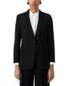 Armani Collezioni Emporio Armani Enver Satin Shawl Lapel Blazer In Solid Black