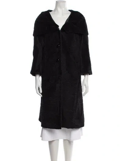 Pre-owned Armani Collezioni Faux Fur Coat In Purple