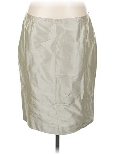 Pre-owned Armani Collezioni Faux Leather Skirt In White