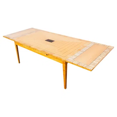 Pre-owned Armani Collezioni Giorgio Collection Italian Satinwood Expandable Dining Table In Brown
