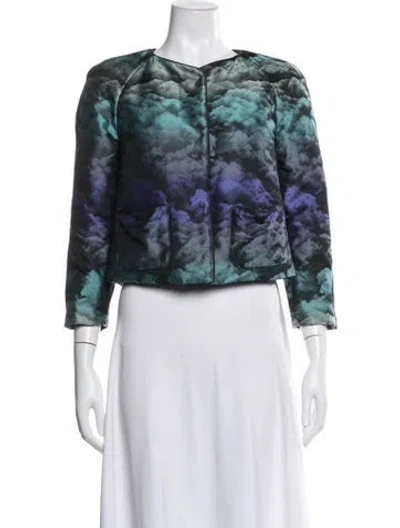 Pre-owned Armani Collezioni Graphic Print Jacket In Blue/green