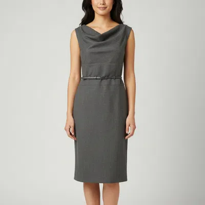 Pre-owned Armani Collezioni Grey Stretch Wool Sleeveless Mini Dress S