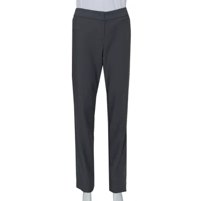 Pre-owned Armani Collezioni Grey Wool Classic Trousers S
