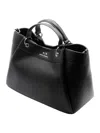 Armani Collezioni Handbag And Shoulder Bag Made Of Soft Faux Leather With Closure Button And Front Logo. Internal Pock In Black