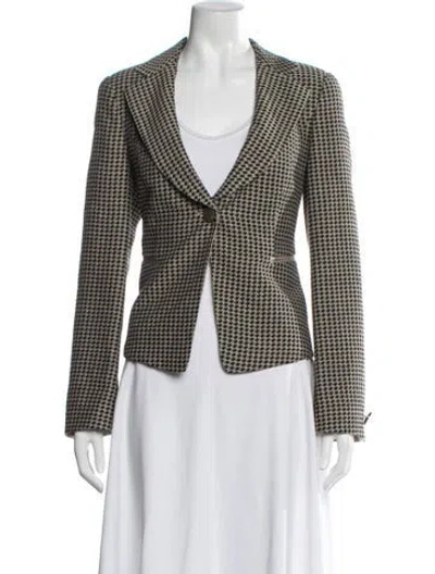 Pre-owned Armani Collezioni Houndstooth Print Blazer
