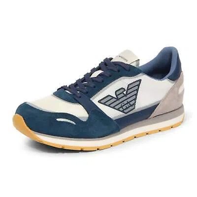 Pre-owned Armani Collezioni I0481 Sneaker Uomo Emporio Armani Man Shoes In Blu