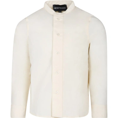 Armani Collezioni Kids' Ivory Shirt For Boy With Eagle