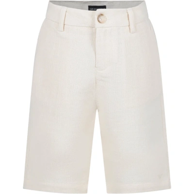 Armani Collezioni Kids' Ivory Shorts For Boy With Eagle