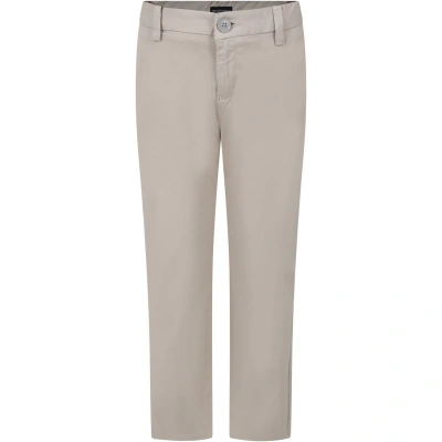 Armani Collezioni Kids' Ivory Trousers For Boy With Logo