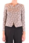 Armani Collezioni Women's Grey Other Materials Jacket In Gray