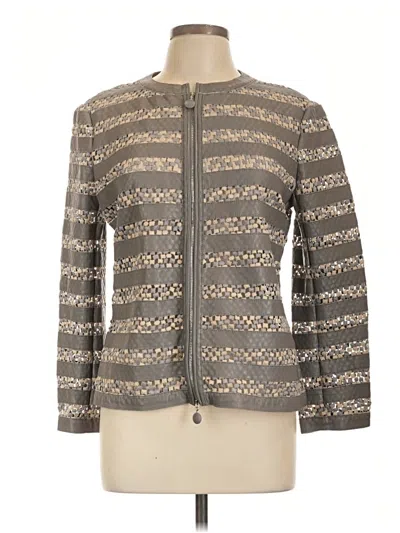 Pre-owned Armani Collezioni Leather Jacket In Gold