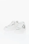 Armani Collezioni Leather Low-top Sneakers With Metallic Details In White