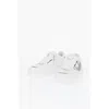 Armani Collezioni Leather Low-top Sneakers With Metallic Details In White