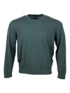 ARMANI COLLEZIONI LIGHTWEIGHT LONG-SLEEVED CREW-NECK SWEATER MADE OF WARM COTTON AND CASHMERE WITH CONTRASTING COLOR P