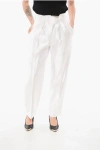 Armani Collezioni Linen And Silk Blended Pants With Pleats