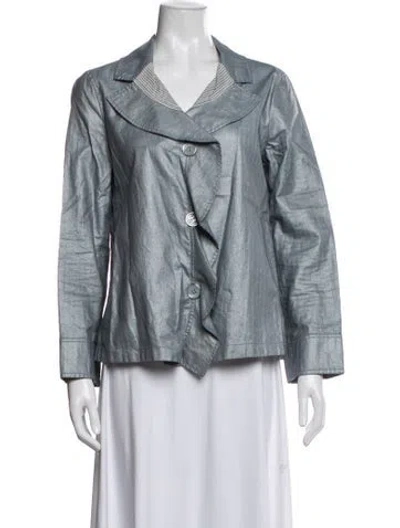 Pre-owned Armani Collezioni Linen Blazer In Blue