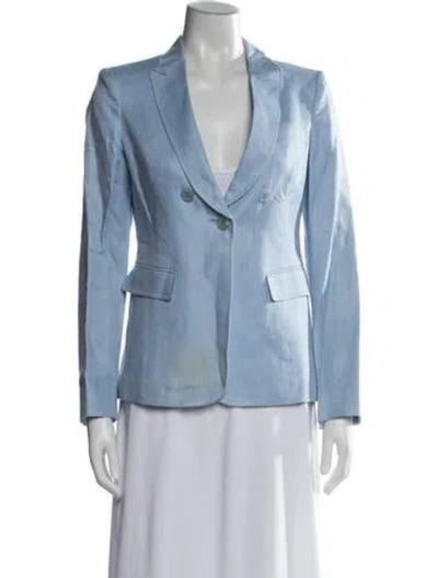 Pre-owned Armani Collezioni Linen Blazer In Blue