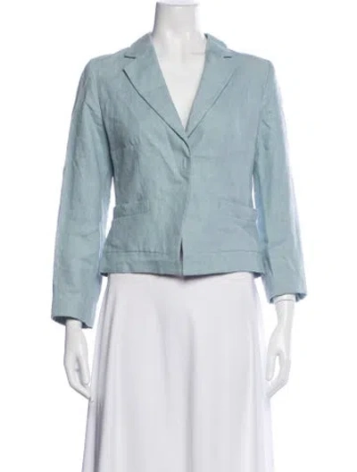 Pre-owned Armani Collezioni Linen Blazer In Blue