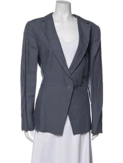 Pre-owned Armani Collezioni Linen Blazer In Blue