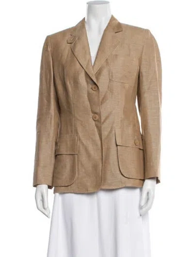Pre-owned Armani Collezioni Linen Blazer In Brown