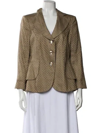 Pre-owned Armani Collezioni Linen Blazer In Neutral