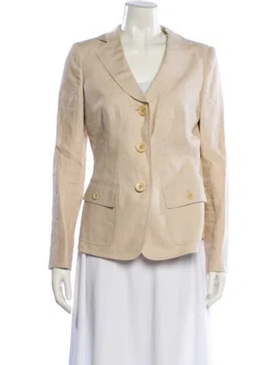 Pre-owned Armani Collezioni Linen Blazer In Neutral