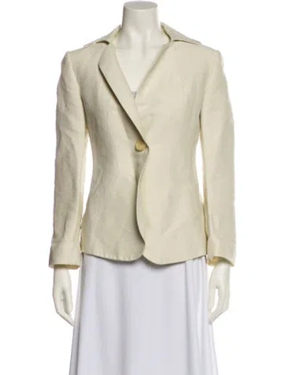 Pre-owned Armani Collezioni Linen Blazer In Neutral