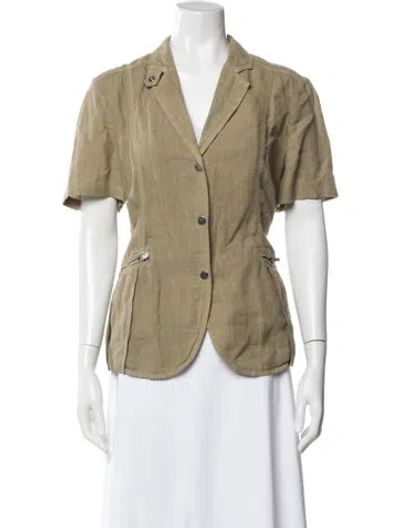 Pre-owned Armani Collezioni Linen Blazer In Neutral