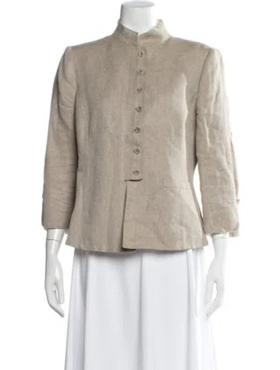 Pre-owned Armani Collezioni Linen Blazer In Neutral