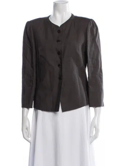 Pre-owned Armani Collezioni Linen Blazer In Neutral