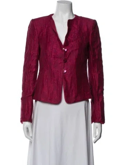 Pre-owned Armani Collezioni Linen Blazer In Red