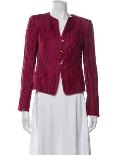 Pre-owned Armani Collezioni Linen Blazer In Red