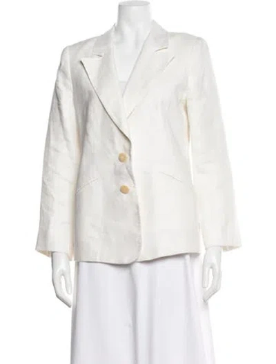 Pre-owned Armani Collezioni Linen Blazer In White