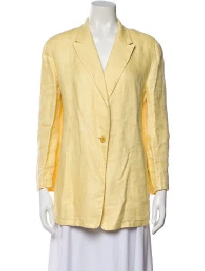 Pre-owned Armani Collezioni Linen Blazer In Yellow