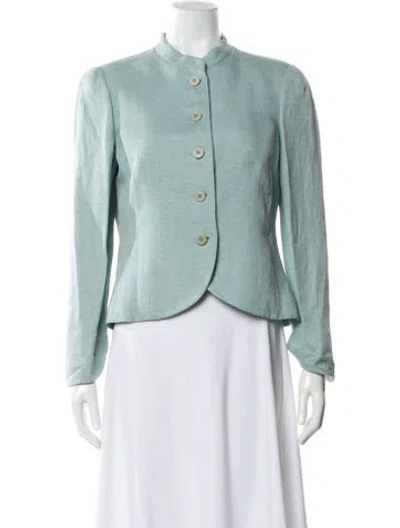 Pre-owned Armani Collezioni Linen Evening Jacket In Blue