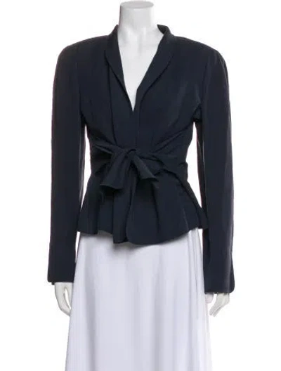 Pre-owned Armani Collezioni Linen Evening Jacket In Blue