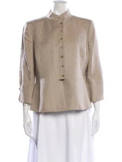 Pre-owned Armani Collezioni Linen Evening Jacket In Neutral