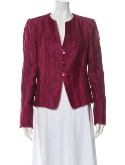 Pre-owned Armani Collezioni Linen Evening Jacket In Pink